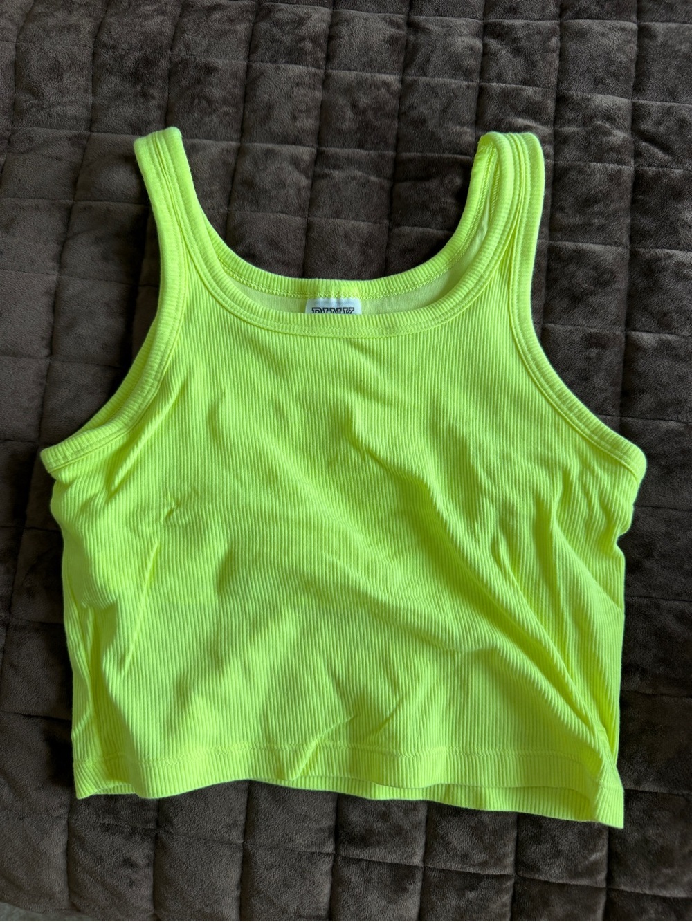 NWOT PINK Victoria's Secret Neon Yellow Ribbed Crop Tank